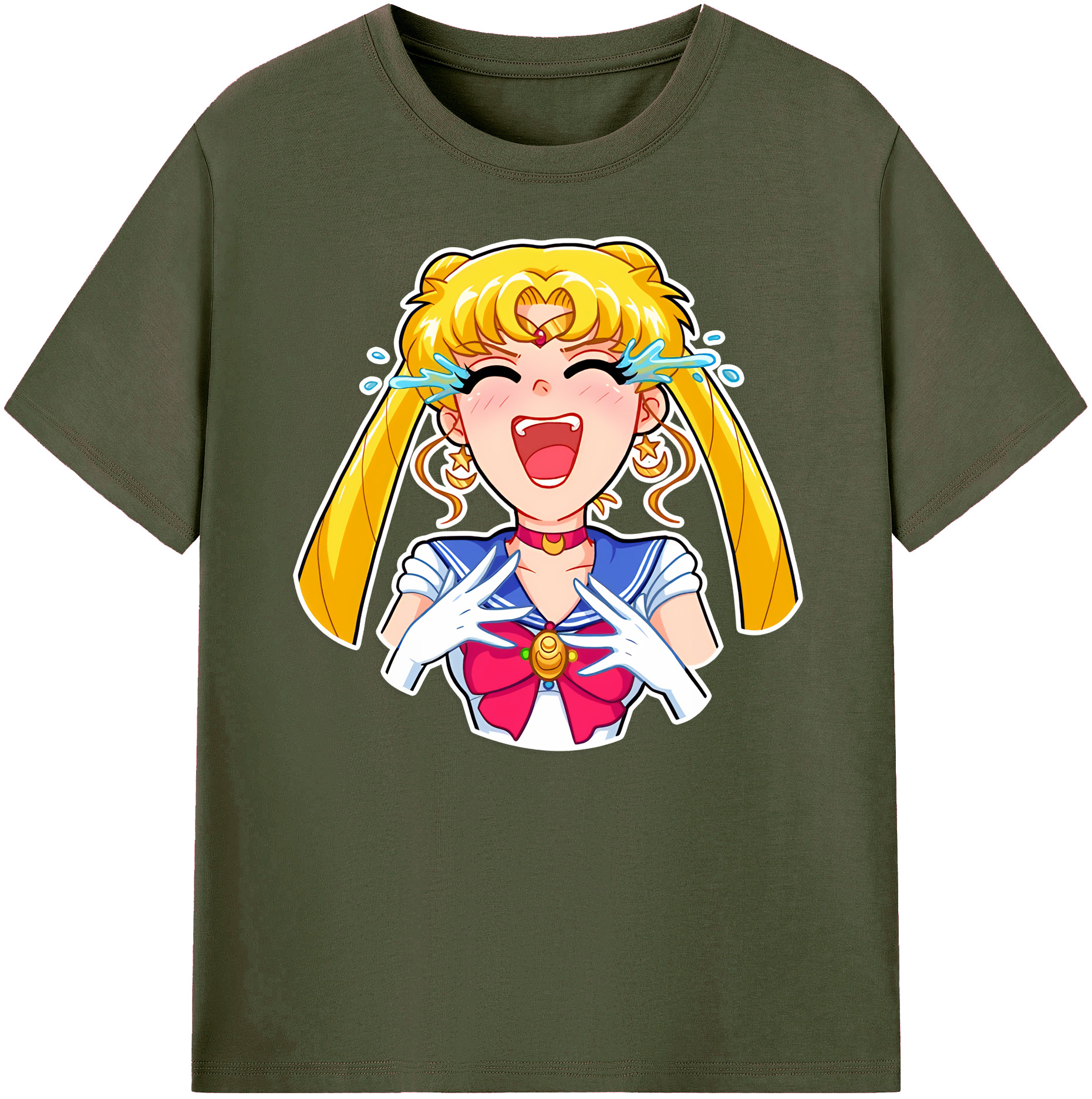 （画像用） 美少女戦士セーラームーン 月野 うさぎ つきの うさぎ Sailor Moon Tsukino Usagi 綿100％ メンズ半袖Tシャツ｜肌触りやわらか＆通気性